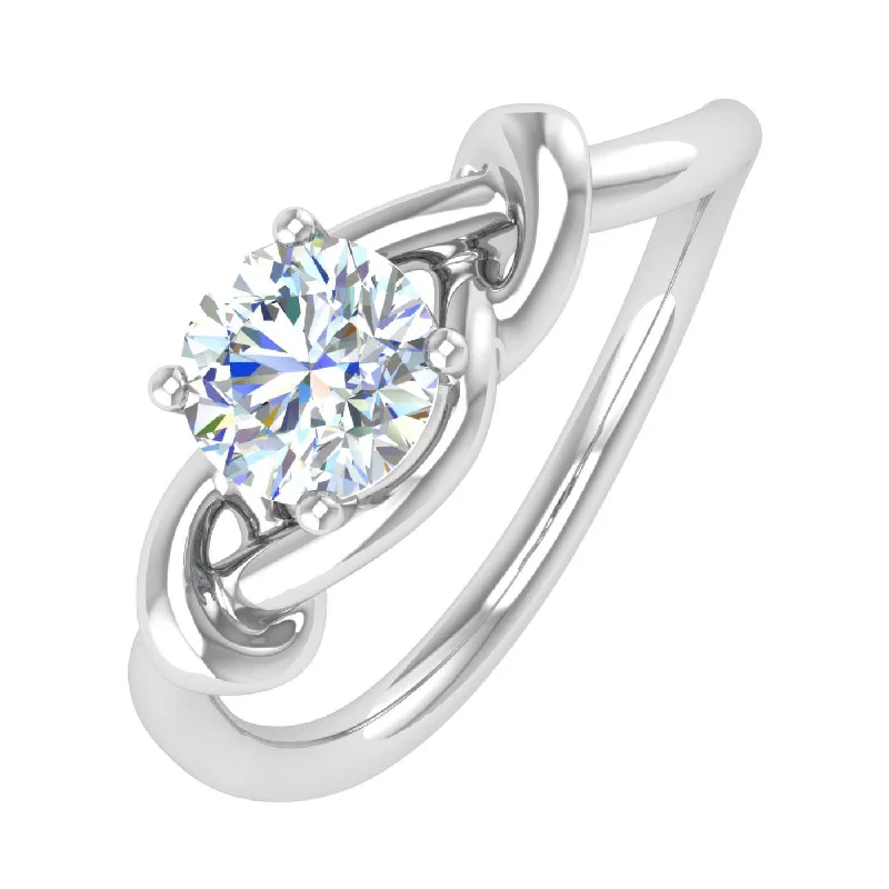Affordable Luxury Jewelry For Every Occasion 1/2 Carat 4-Prong Set Twisted Diamond Solitaire Engagement Ring in Gold Affordable Luxury Jewelry For Every Occasion 1/2 Carat 4-Prong Set Twisted Diamond Solitaire Engagement Ring in Gold