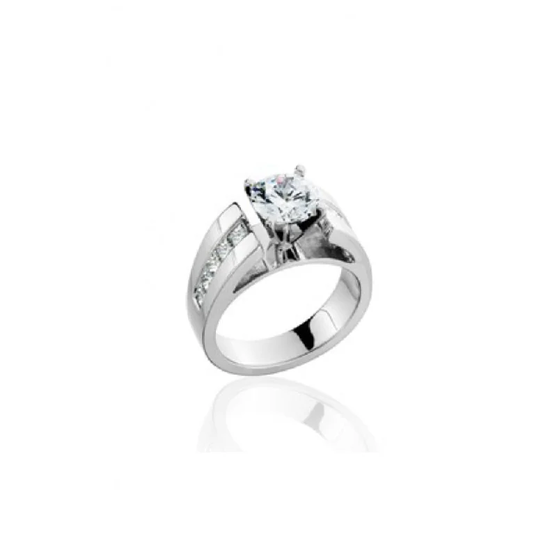Shop Stylish Jewelry Now And Save Big 14k Round Diamond Engagement Ring with Princess Cut Accents Shop Stylish Jewelry Now And Save Big 14k Round Diamond Engagement Ring with Princess Cut Accents