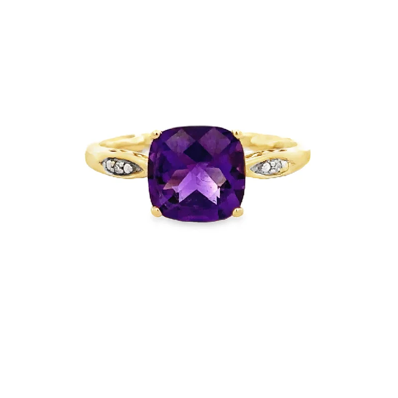 Personalized Jewelry Sale – Unique Pieces At Great Prices Amethyst and Diamond Ring in Yellow Gold Personalized Jewelry Sale – Unique Pieces At Great Prices Amethyst and Diamond Ring in Yellow Gold