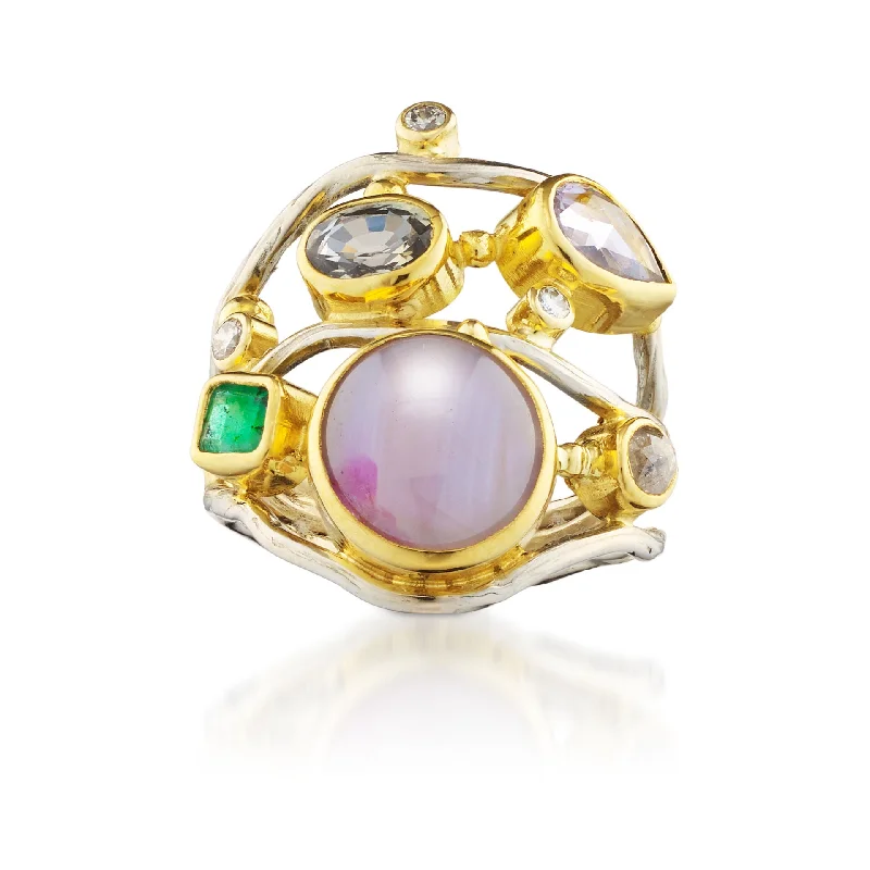 Elegant Jewelry Pieces At Unbelievable Prices Seafire 18K Gold & Whitegold Ring w. Sapphires & Diamonds