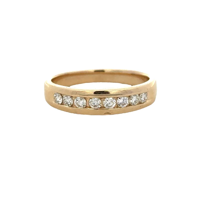 Exclusive Jewelry Sale – Shine For Less Channel Set Diamond Band in Yellow Gold