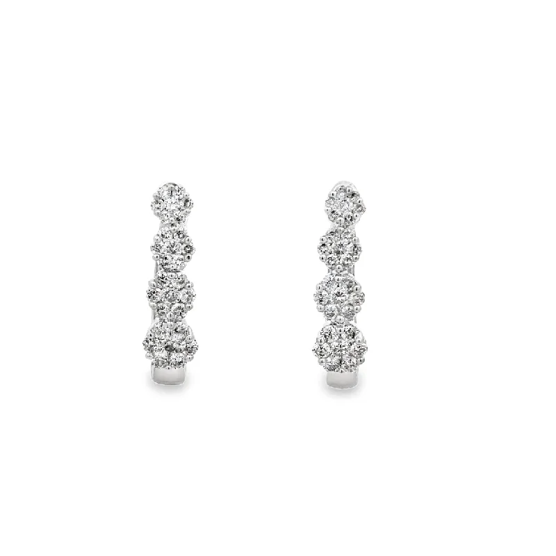 Exclusive Gemstone Jewelry At Special Prices Diamond Cluster Huggie Earrings in White Gold Exclusive Gemstone Jewelry At Special Prices Diamond Cluster Huggie Earrings in White Gold