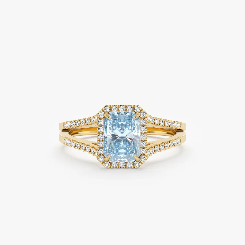 Your Dream Jewelry At Dream Prices Diamond Engagement Ring with Sky Blue Topaz, Arwen Your Dream Jewelry At Dream Prices Diamond Engagement Ring with Sky Blue Topaz, Arwen