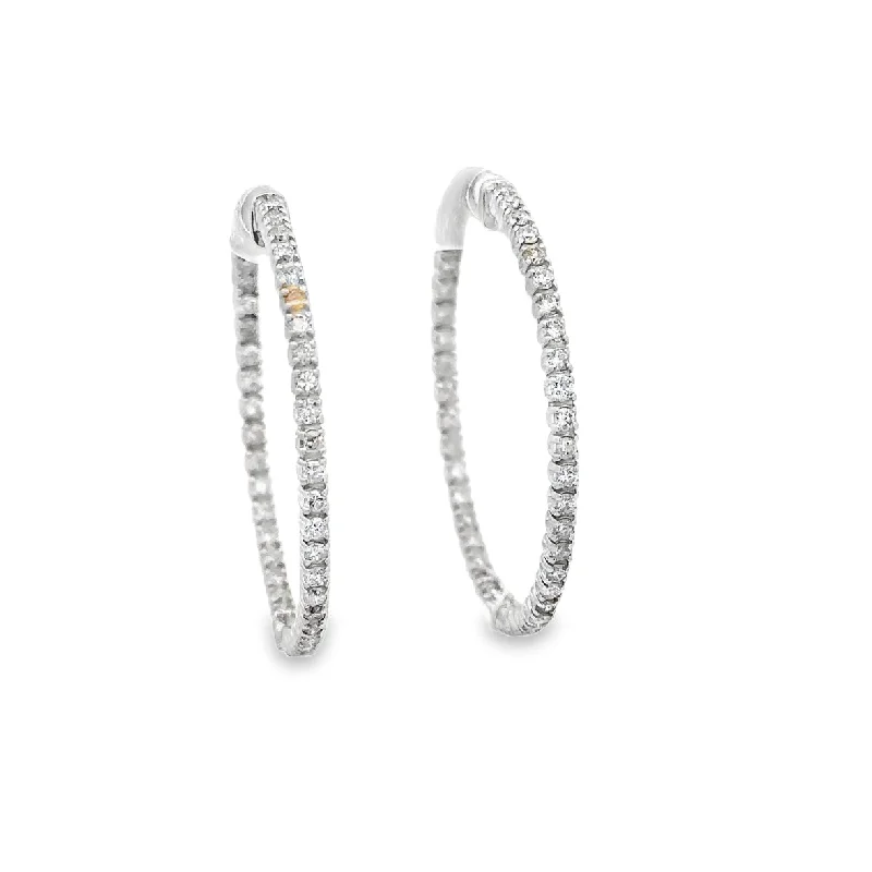 Fashion-Forward Jewelry At Incredible Prices Diamond Hoop Earrings in White Gold