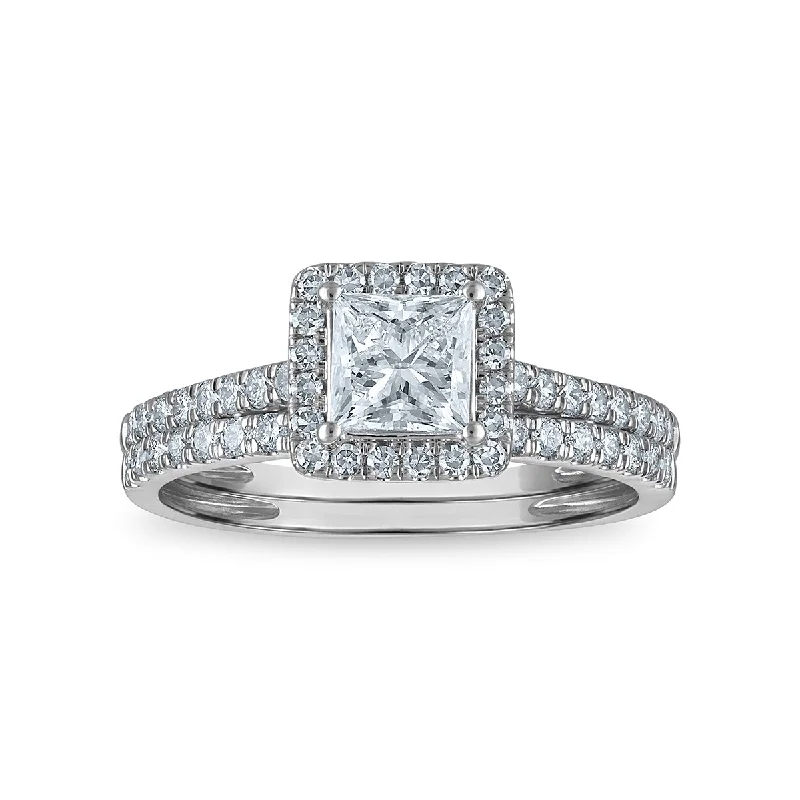 Flash Sale On Stunning Jewelry – Don't Miss Out EcoLove 1-1/4 CTW Lab Grown Diamond Halo Bridal Set in 10KT Gold Flash Sale On Stunning Jewelry – Don't Miss Out EcoLove 1-1/4 CTW Lab Grown Diamond Halo Bridal Set in 10KT Gold