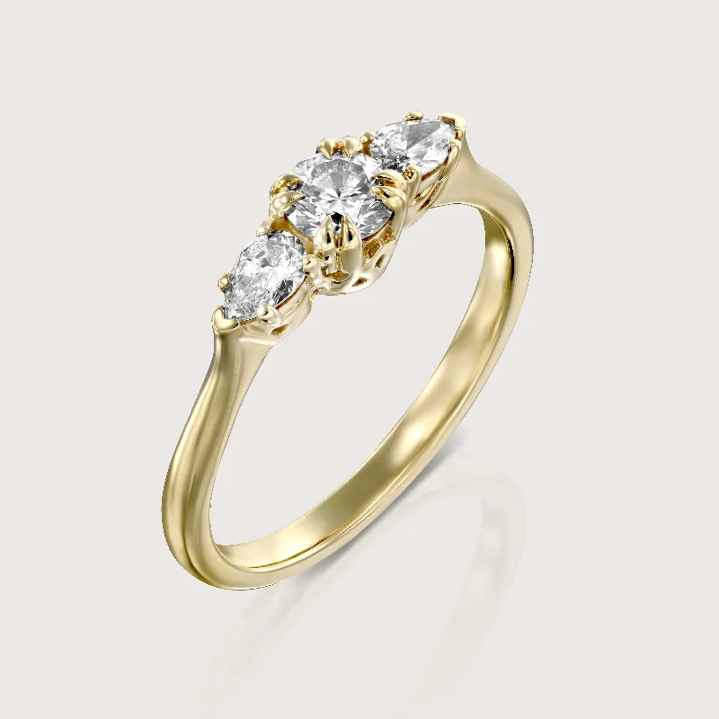 Seasonal Jewelry Sale – Upgrade Your Style Today Emma 4mm Gold Ring White Diamonds