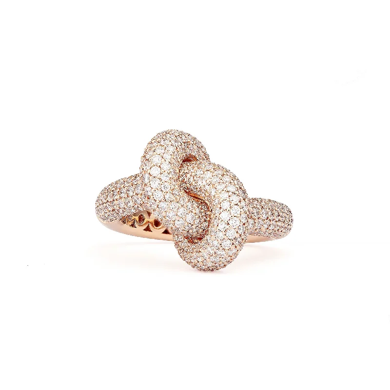 Grab Stylish Jewelry Before The Sale Ends Legacy Knot Medium (Loose) 18K Rosegold Ring w. Diamonds