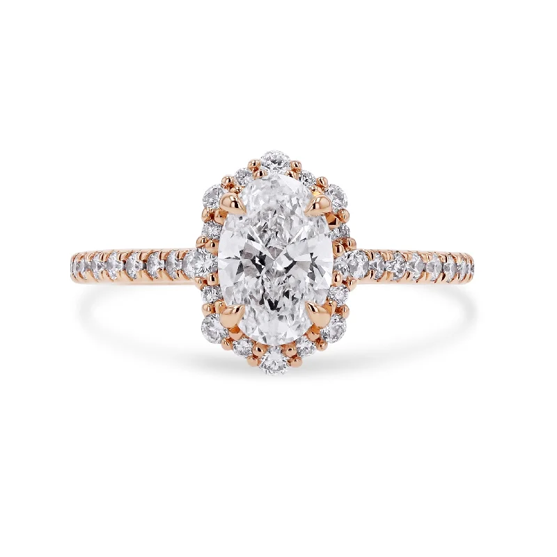 Forevermark Oval-Cut Scalloped Halo Engagement Ring