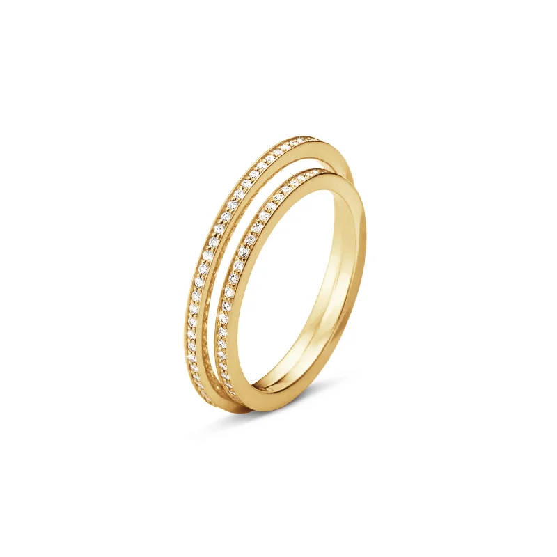 Halo 18K Gold Ring w. Diamonds 0.39 ct