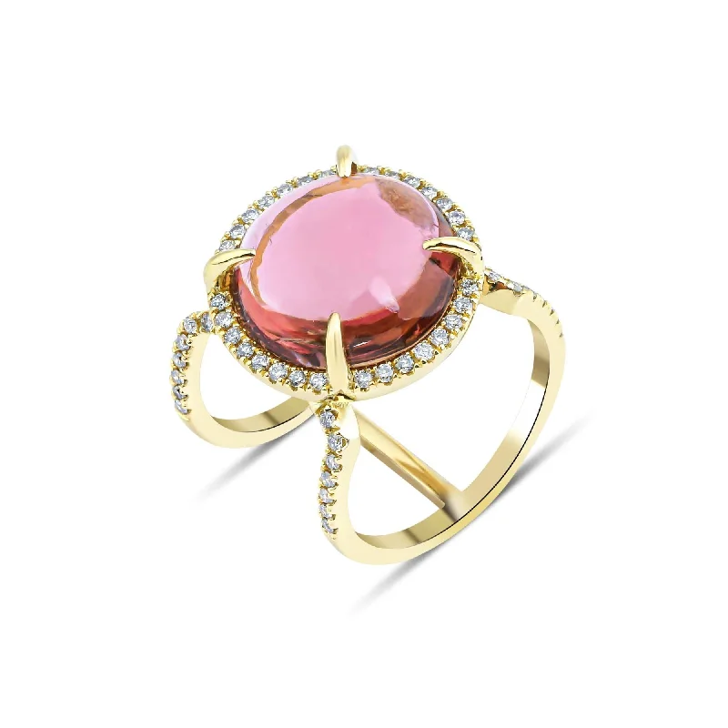 Exclusive Gemstone Jewelry At Special Prices Artisia Rose 18K Gold Ring w. Diamonds & Tourmaline