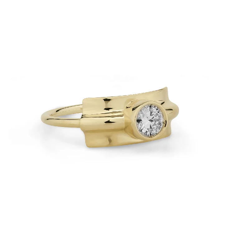 Shop Fine Jewelry With Exclusive Savings Folded 18K Gold Ring w. Diamonds