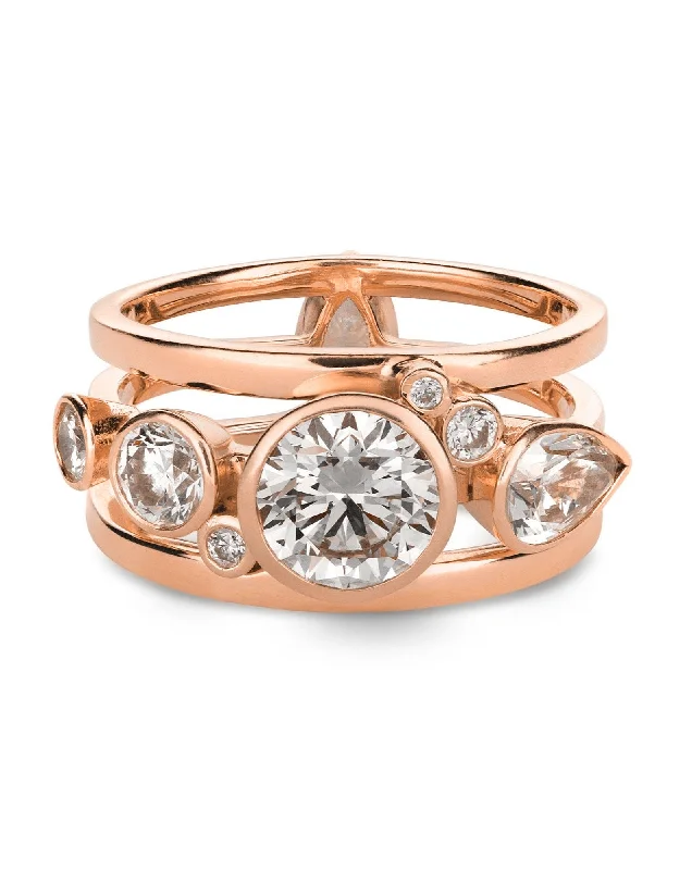 High Five 18K Rosegold Ring w. Diamonds