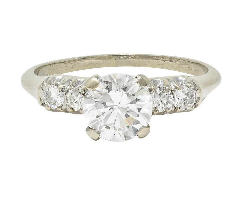Elegant Jewelry Styles At Budget-Friendly Prices Mid-Century 1.20 Carats Diamond 14 Karat White Gold Vintage Engagement Ring GIA Elegant Jewelry Styles At Budget-Friendly Prices Mid-Century 1.20 Carats Diamond 14 Karat White Gold Vintage Engagement Ring GIA