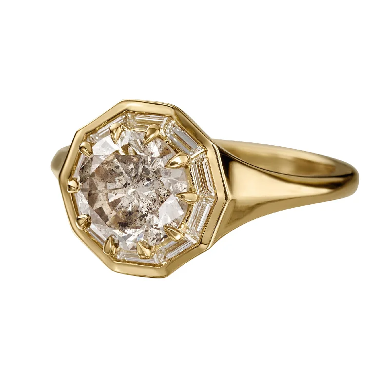 Flash Sale On Stunning Jewelry – Don't Miss Out OOAK Salt and Pepper & Trapeze Diamond Engagement Ring Flash Sale On Stunning Jewelry – Don't Miss Out OOAK Salt and Pepper & Trapeze Diamond Engagement Ring