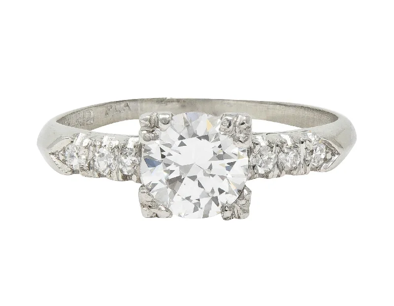 Bestselling Jewelry At Special Promotional Rates Retro 0.68 CTW Transitional Cut Diamond Platinum Fishtail Vintage Engagement Ring Bestselling Jewelry At Special Promotional Rates Retro 0.68 CTW Transitional Cut Diamond Platinum Fishtail Vintage Engagement Ring