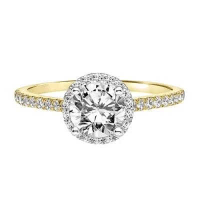 Diamond Accented Halo Engagement Ring