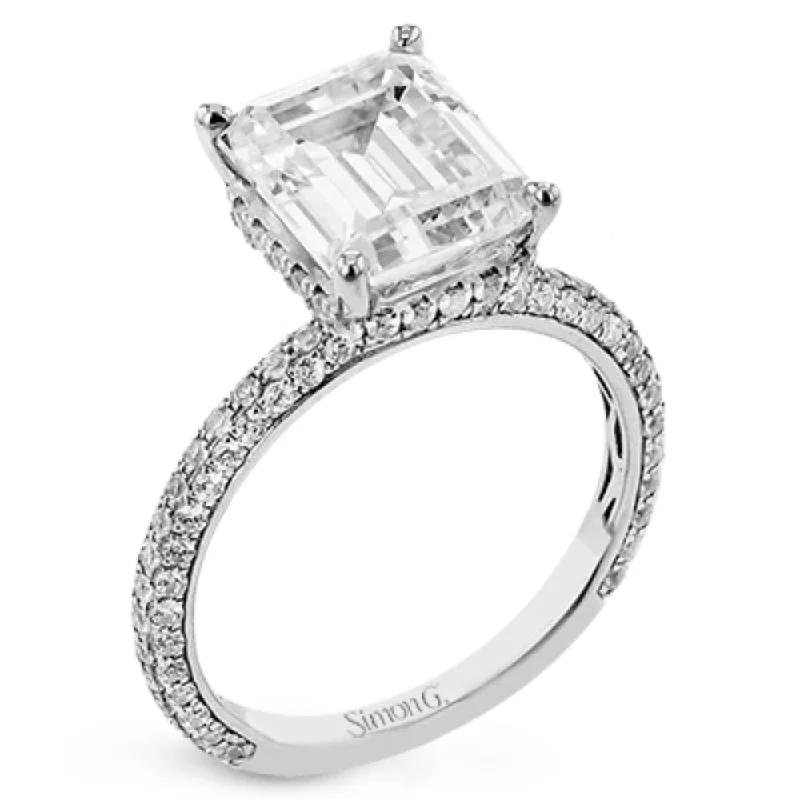 Sparkle More For Less – Jewelry Sale Happening Now Simon G. 18k Emerald-Cut Hidden Halo Engagement Ring with Diamonds