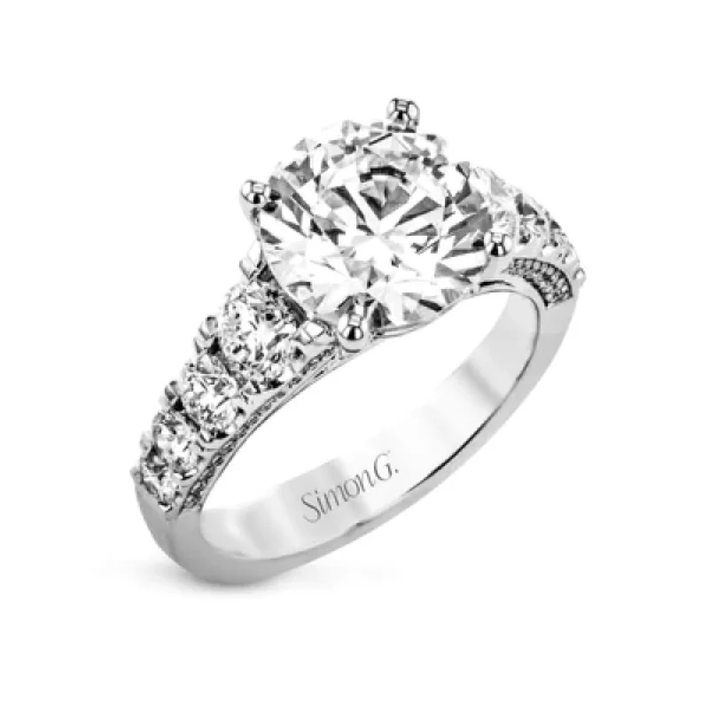 Unique Jewelry For Less – Shop The Sale Now Simon G. 18k Round-Cut Engagement Ring with Diamonds Unique Jewelry For Less – Shop The Sale Now Simon G. 18k Round-Cut Engagement Ring with Diamonds