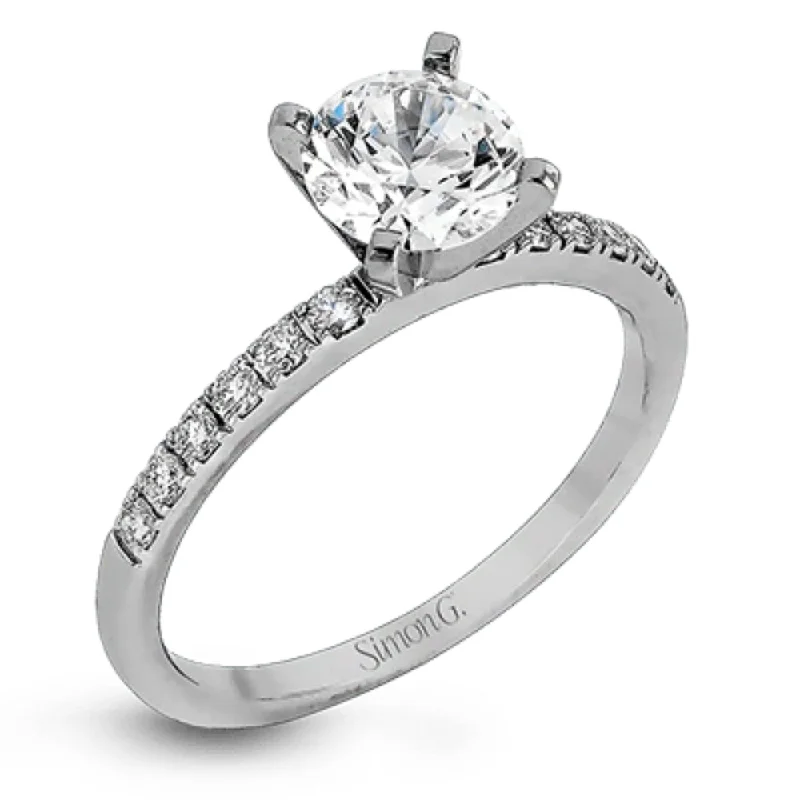 Big Discounts On Elegant Jewelry Collections Simon G. 18k Round-Cut Engagement Ring with Diamonds Big Discounts On Elegant Jewelry Collections Simon G. 18k Round-Cut Engagement Ring with Diamonds