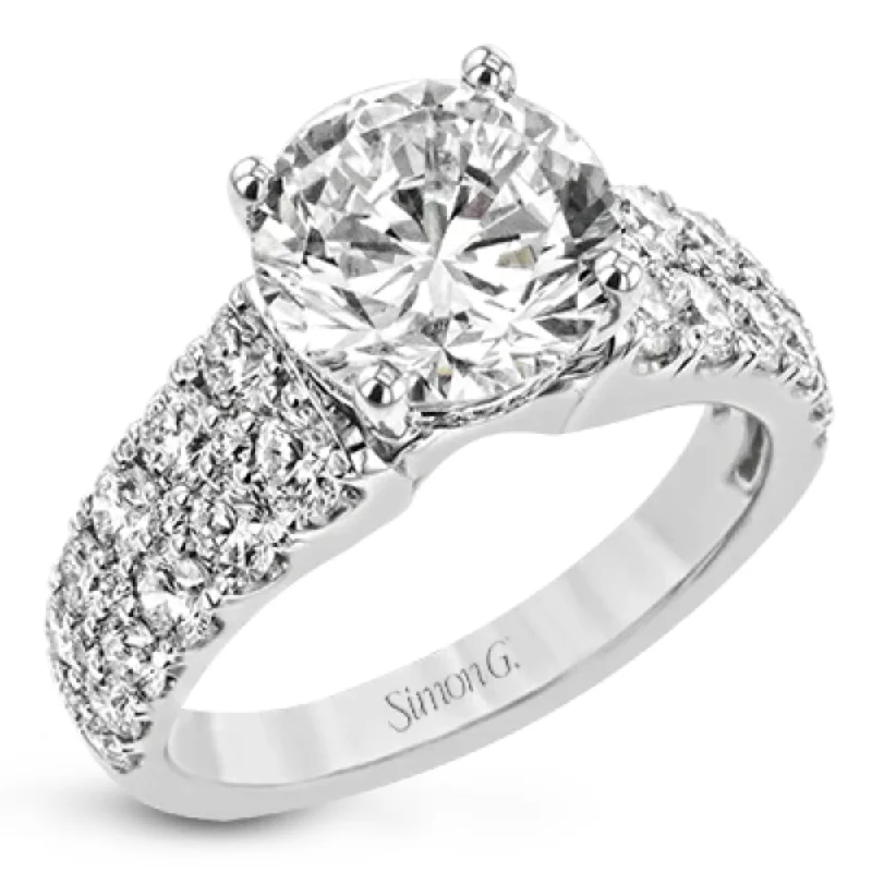 Limited-Stock Jewelry Sale – Once It's Gone, It's Gone Simon G. 18k Round-Cut Engagement Ring with Diamonds Limited-Stock Jewelry Sale – Once It's Gone, It's Gone Simon G. 18k Round-Cut Engagement Ring with Diamonds