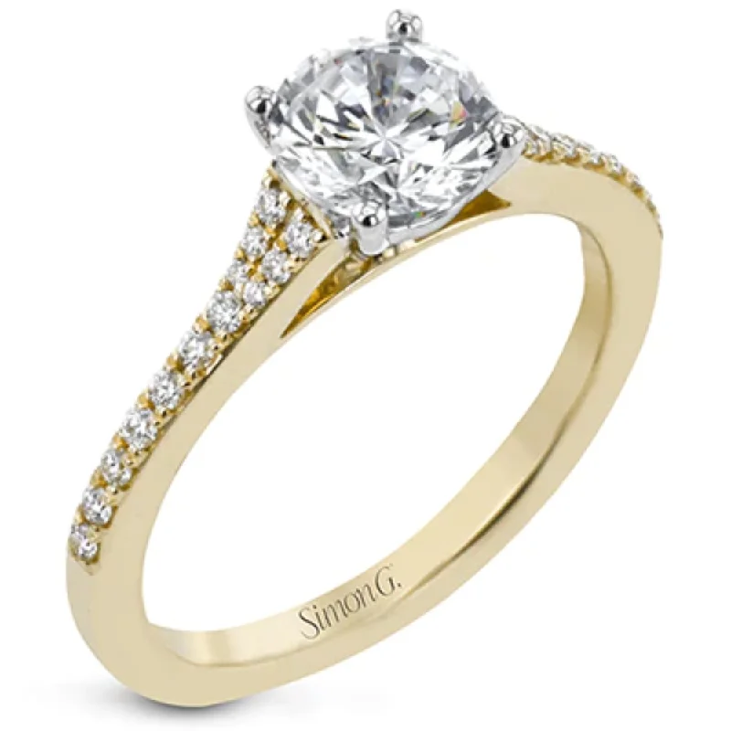 Shop Fine Jewelry With Amazing Deals Simon G. 18k Two-Tone Round-Cut Engagement Ring Shop Fine Jewelry With Amazing Deals Simon G. 18k Two-Tone Round-Cut Engagement Ring