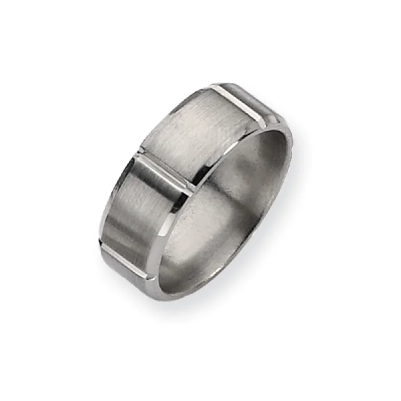 Titanium, Beveled Edge 8mm Ring