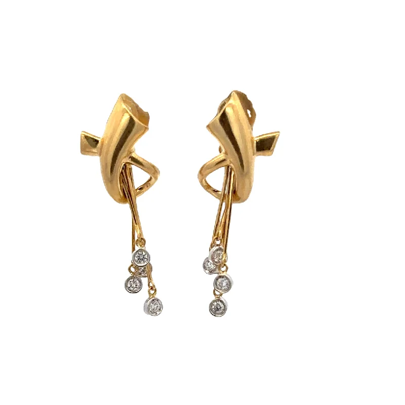The Biggest Jewelry Sale Of The Year Is Here Vintage 1940s-50s Bezel Set Diamond Dangle Earrings in 18k Gold The Biggest Jewelry Sale Of The Year Is Here Vintage 1940s-50s Bezel Set Diamond Dangle Earrings in 18k Gold