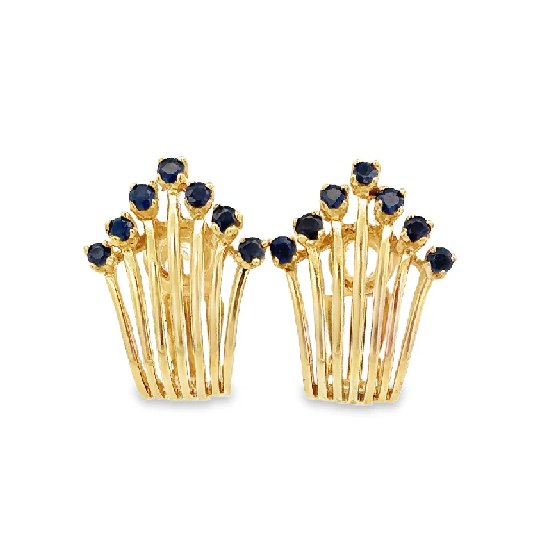 Must-Have Jewelry Pieces At Reduced Prices Vintage Sapphire Spray Earrings in Yellow Gold Must-Have Jewelry Pieces At Reduced Prices Vintage Sapphire Spray Earrings in Yellow Gold