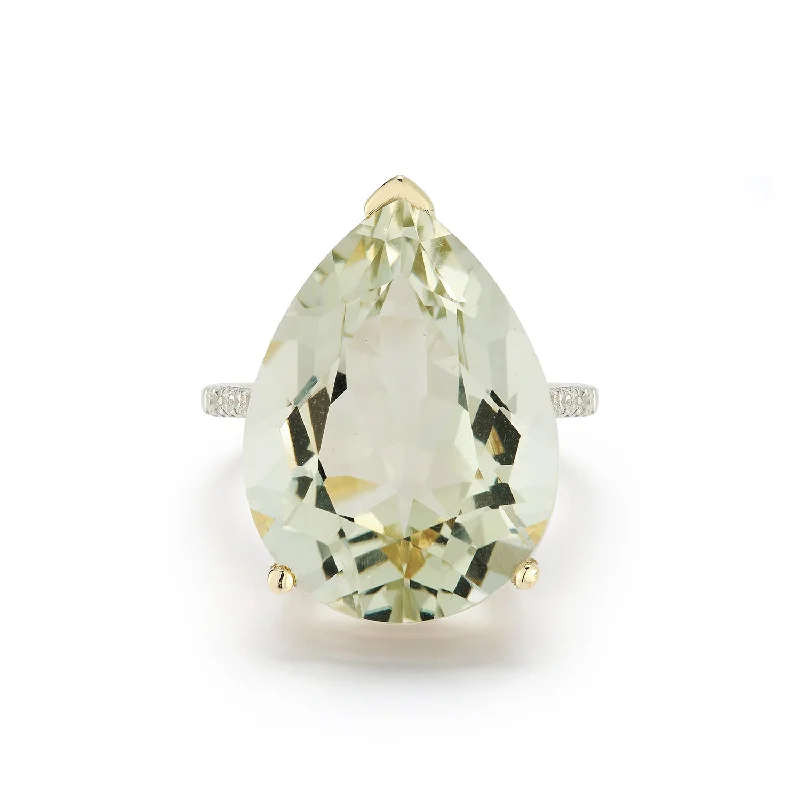 Jewelry Sale – Exclusive Styles At Lower Prices 14kt Green Amethyst Pear Drop Ring