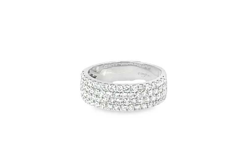 Shop Fine Jewelry With Amazing Deals Three-Row Pave Diamond Ring