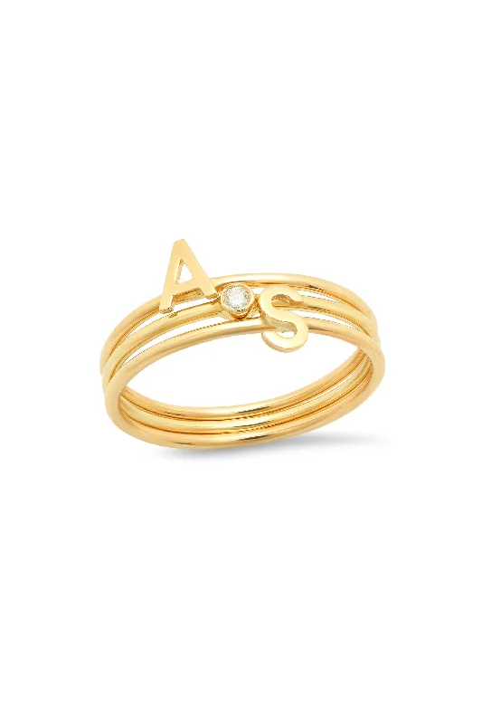 Get The Sparkle You Love At Prices You Adore 2 Initial and Lili Ring Set