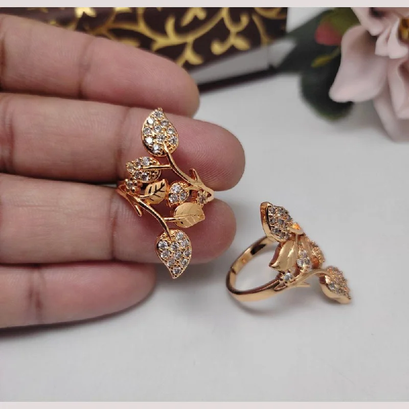 Discounted Luxury Jewelry – Shine Without The Splurge Aamrapali Rose Gold Plated American Diamond Ring Discounted Luxury Jewelry – Shine Without The Splurge Aamrapali Rose Gold Plated American Diamond Ring