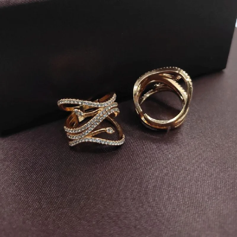 High-Quality Gemstone Jewelry For Special Occasions Aamrapali Rose Gold Plated Austrian Stone Ring High-Quality Gemstone Jewelry For Special Occasions Aamrapali Rose Gold Plated Austrian Stone Ring