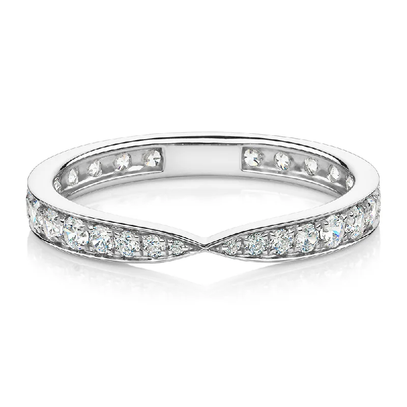 Waterproof Stainless Steel Jewelry For Lasting Beauty All-rounder eternity band with 0.75 carats* of diamond simulants in 10 carat white gold