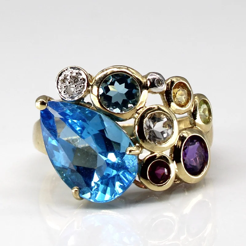 Luxury Jewelry Sale – Sparkle For Less Bezel Set Multi Gemstones Ring | 4.00ct | 1.34ctw | 0.01ctw | SZ 7 | Luxury Jewelry Sale – Sparkle For Less Bezel Set Multi Gemstones Ring | 4.00ct | 1.34ctw | 0.01ctw | SZ 7 |
