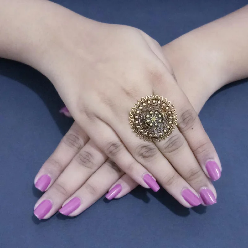 Exclusive Online Jewelry Sale – Don't Wait Bhavi Jewels Gold Plated Adjustable Finger Ring
