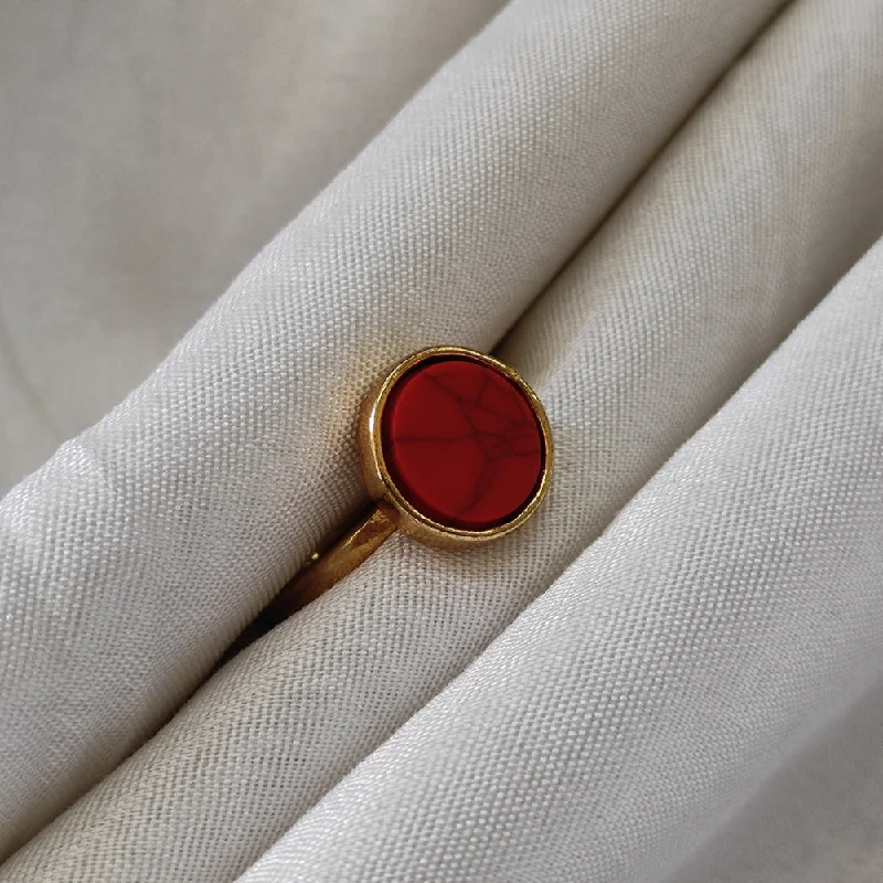 Limited-Stock Jewelry Clearance – Grab Your Favorites Now Bhavi Jewels Gold Plated Red Turquoise Finger Ring Limited-Stock Jewelry Clearance – Grab Your Favorites Now Bhavi Jewels Gold Plated Red Turquoise Finger Ring