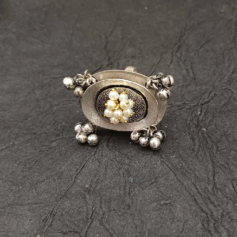 Your Perfect Accessory Now At The Best Price Bhavi Jewels Oxidised Plated Pearls Adjustable Ring Your Perfect Accessory Now At The Best Price Bhavi Jewels Oxidised Plated Pearls Adjustable Ring