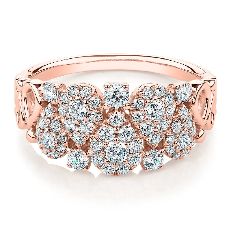 Elevate Your Outfit With Discounted Statement Jewelry Celeste Dress ring with 0.96 carats* of diamond simulants in 10 carat rose gold Elevate Your Outfit With Discounted Statement Jewelry Celeste Dress ring with 0.96 carats* of diamond simulants in 10 carat rose gold