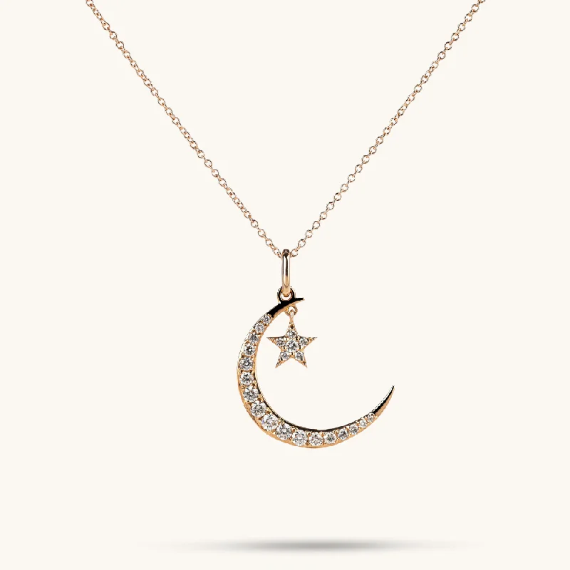 Unique Jewelry For Less – Shop The Sale Now Diamond Moon and Star Necklace