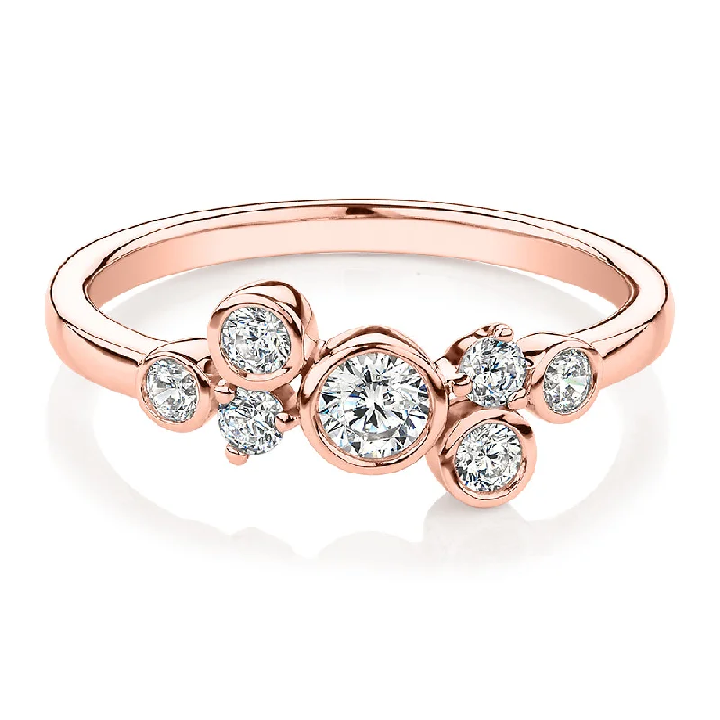 Grab Your Dream Jewelry At The Lowest Prices Dress ring with 0.39 carats* of diamond simulants in 10 carat rose gold