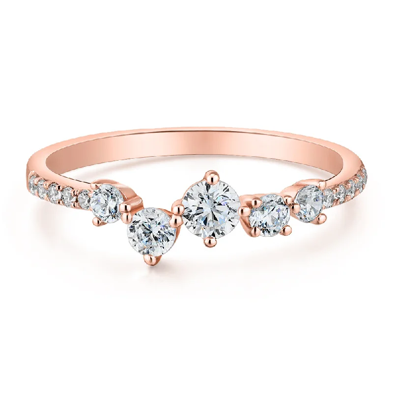 Stunning Statement Jewelry, Unbeatable Discounts Dress ring with 0.46 carats* of diamond simulants in 10 carat rose gold Stunning Statement Jewelry, Unbeatable Discounts Dress ring with 0.46 carats* of diamond simulants in 10 carat rose gold