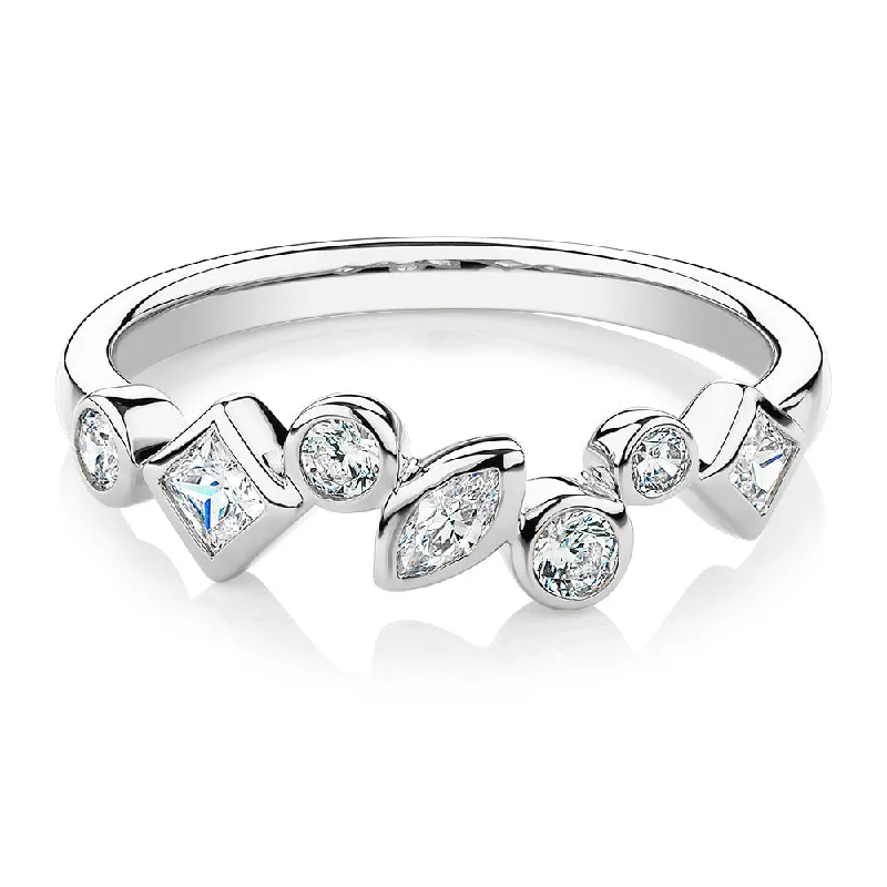 Get The Best Deals On Timeless Jewelry Pieces Dress ring with 0.48 carats* of diamond simulants in 10 carat white gold Get The Best Deals On Timeless Jewelry Pieces Dress ring with 0.48 carats* of diamond simulants in 10 carat white gold