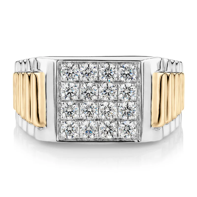 Everyday Jewelry Essentials Now On Sale Dress ring with 0.96 carats* of diamond simulants in 10 carat yellow gold and sterling silver Everyday Jewelry Essentials Now On Sale Dress ring with 0.96 carats* of diamond simulants in 10 carat yellow gold and sterling silver