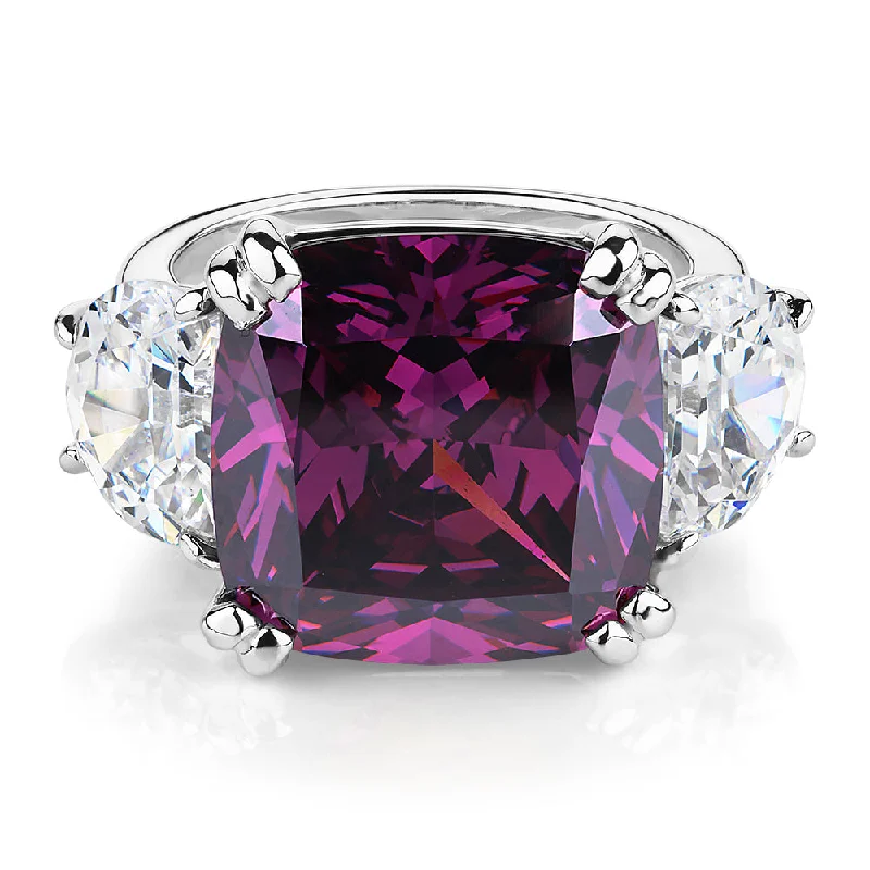 Shine Bright With Our Special Jewelry Promotions Dress ring with amethyst simulant and 5.24 carats* of diamond simulants in sterling silver Shine Bright With Our Special Jewelry Promotions Dress ring with amethyst simulant and 5.24 carats* of diamond simulants in sterling silver