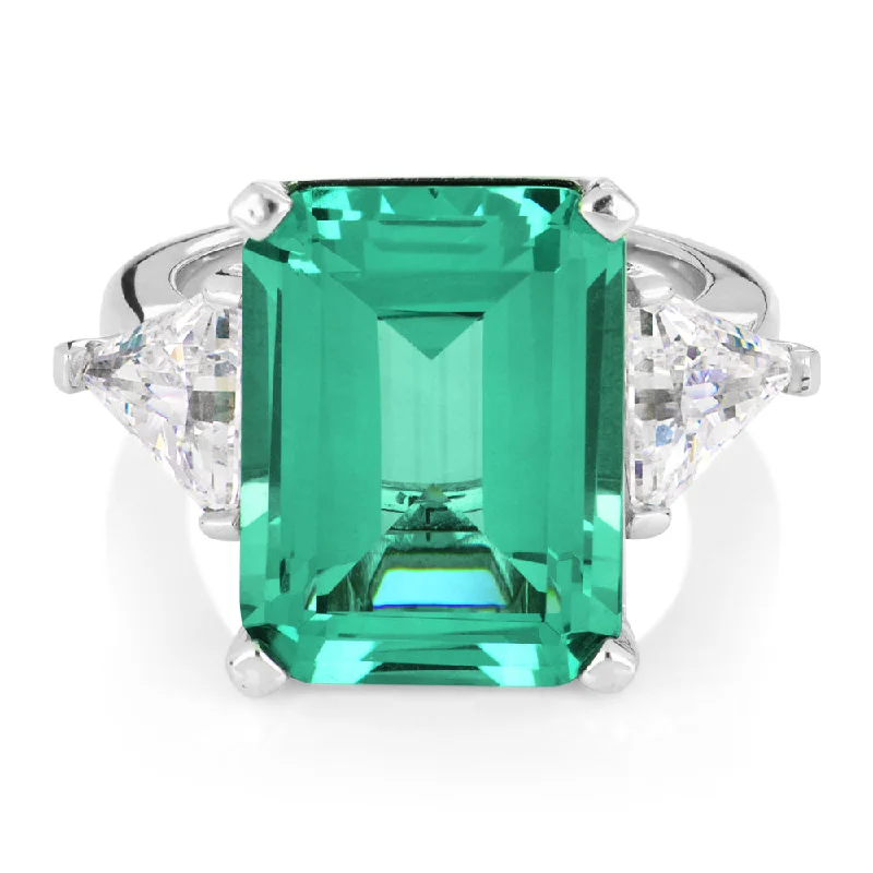 Exclusive Gemstone Jewelry At Special Prices Dress ring with ocean green simulant and 1.82 carats* of diamond simulants in sterling silver Exclusive Gemstone Jewelry At Special Prices Dress ring with ocean green simulant and 1.82 carats* of diamond simulants in sterling silver
