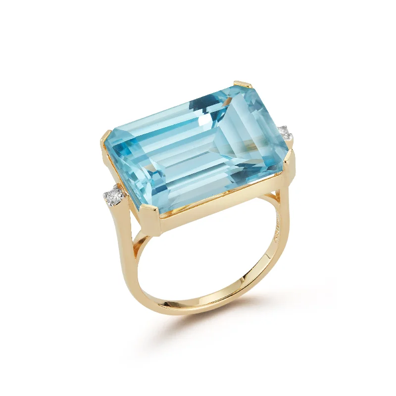 Exclusive Jewelry Markdowns – Limited-Time Offer East West Blue Topaz Ring