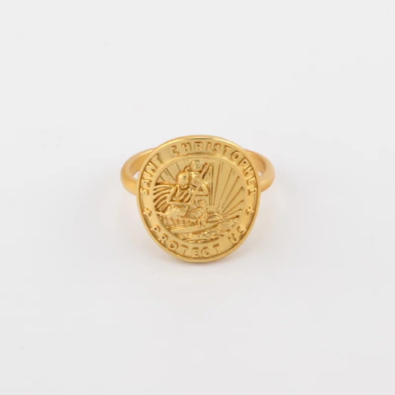 Unmissable Deals On Handmade Jewelry Collections Gold St. Christopher Medallion Ring Unmissable Deals On Handmade Jewelry Collections Gold St. Christopher Medallion Ring