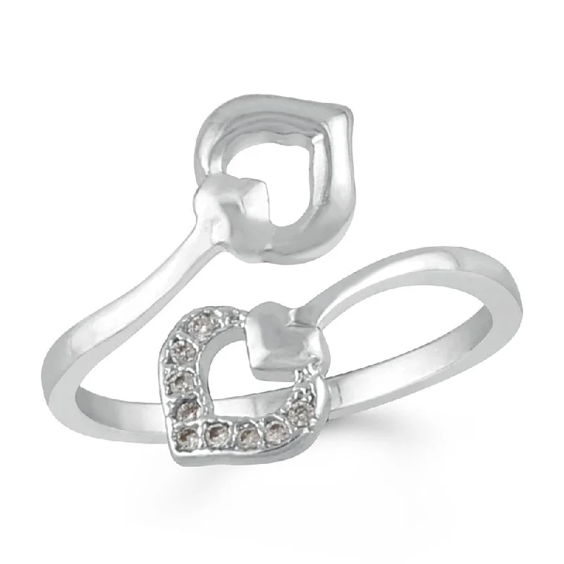 Unique Jewelry For Less – Shop The Sale Now Mahi Dual Heart Adjustable Finger ring