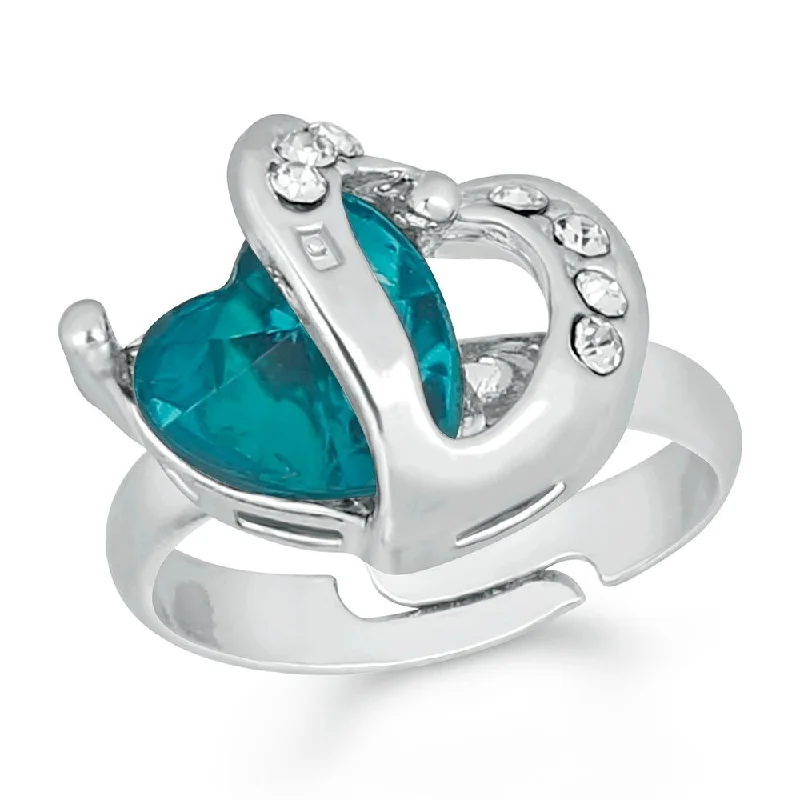 Seasonal Jewelry Deals – Elevate Your Style Mahi Rhodium Plated Dual Heart Love Finger Ring With Crystal Stone Seasonal Jewelry Deals – Elevate Your Style Mahi Rhodium Plated Dual Heart Love Finger Ring With Crystal Stone